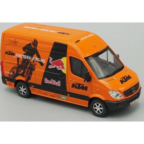 1:38 Diecast Model Factory Racing Team Sprinter Pull back Minibus Van Replica