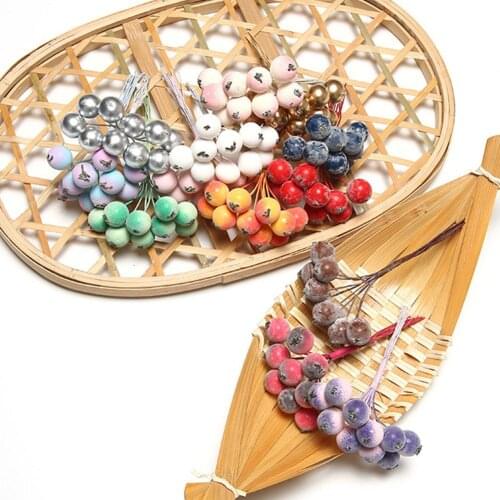 1Bouquet Mini Round Artificial Berry Wedding Party DIY Scrapbooking Decoration For Wedding Christmas Cake Box Decoration