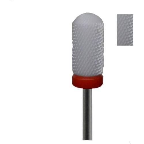 1pcs White Ceramic Nail Drill Bit - Smooth Top Bit -F