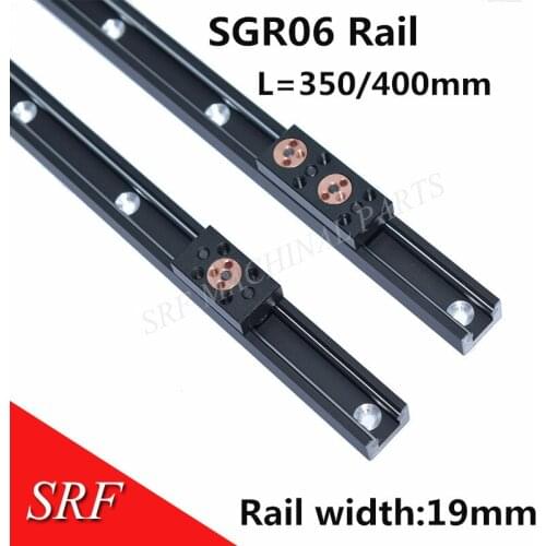 1pcs SGR06 Double Axis Roller Linear Guide Rail L=350/400mm+1pcs SGB06 wheel slide block for CNC part