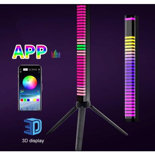 3D Voice APP Control Stereo Music Spectrum LED Night Light Audio Level Indicator Amplifier VU Meter Car Player Atmosphere Lamps