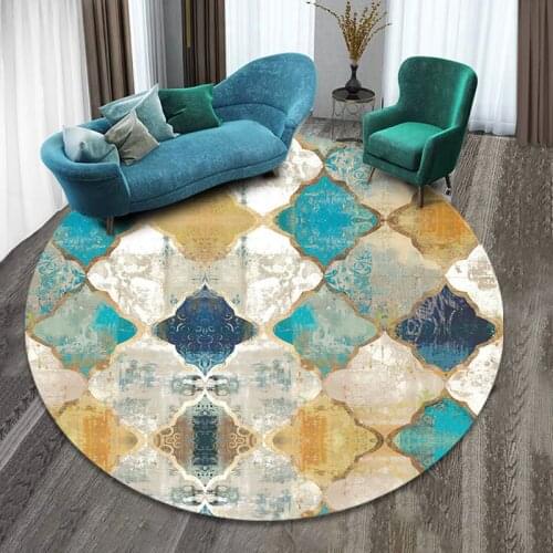 3D Round Illusion Carpet Mandala Carpets Rug Bedroom Bedside Computer Chair Antislip Floor Mat Romantic Area Rugs Home Decor