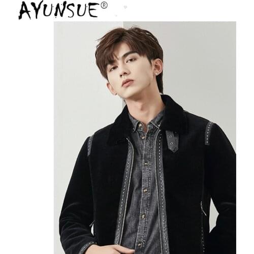AYUNSUE Winter Jacket Men 2020 New Korean Style Man Clothes Wool Fur Coat Male Motorcycle Jackets Mens Chaquetas Hombre LXR874