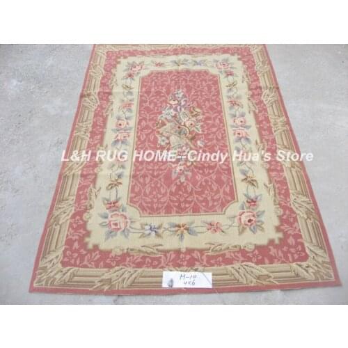 Free shipping 4'X6' needlepoint rugs,New Zealand woolen rugs aubusson designs