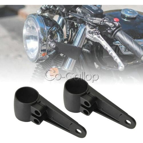 Black Universal Headlight Mount Brackets Fork 35/39/41mm For Motorcycle Chopper Cafe Racer