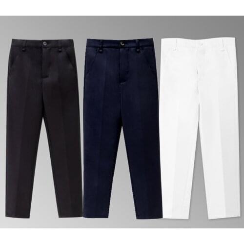 Childrens Full Pants Boys Black Suit Pants Big Kids Primary School British Trousers Costumes Spring Autumn Performance Clothes