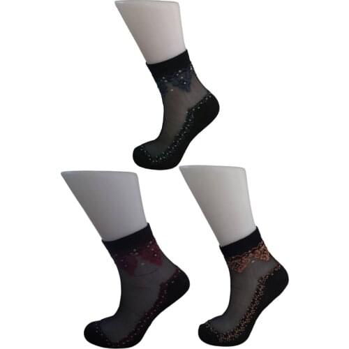 Edwol Women See-Through Pattern Socks 3'lü