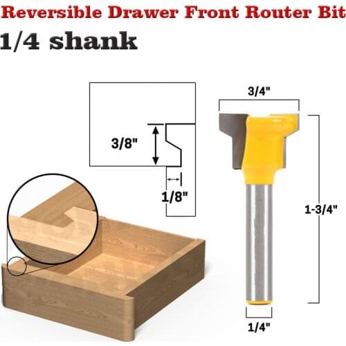 1/4" Shank Reversible Drawer Front Router Bit For Woodworking Cutter Tool Milling Cutter