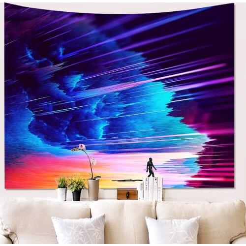 Blue Galaxy Tapestry Starry Sky Tapestry Universe Space Tapestry Wall Hanging Mountain Tapestry Tapestry For Livingroom Dorm