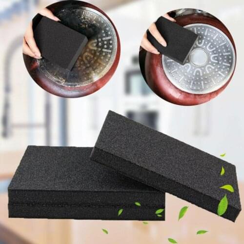 Hot Sell 1Pcs 10 X 7 X 1.2cm Black Emery Sponge Dishwashing Brush Available On Both Sides Pot Rust Cleaning Kitchen Accessories