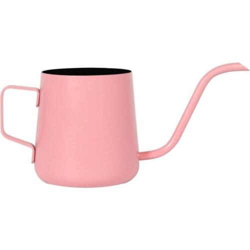 Stainless Steel Coffee Drip Kettle Barista Hanging Ear Teapot Long Gooseneck Led Spout Tea Coffee Pot,Pink
