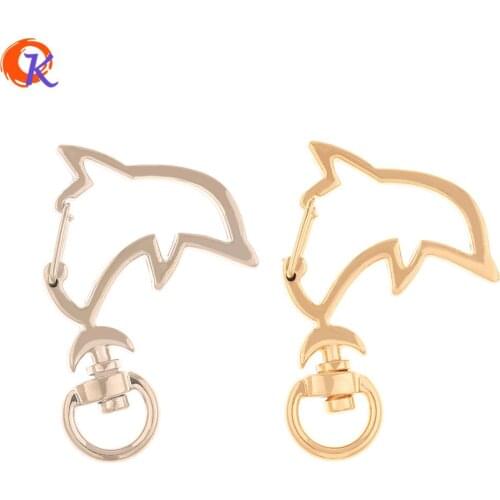 Cordial Design 50pcs 28*42mm Hand Made/Jewelry Accessories/DIY Making/Dolphin Shape/Jewelry Findings Component/Key Chain Clasps