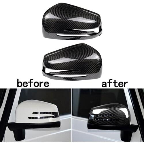 Car Mirror Cover Real Carbon Fiber Rearview Cap For Mercedes Benz W204 W176 W117 W218 W212 W207 X204 A C E CLA CLS GLA Class