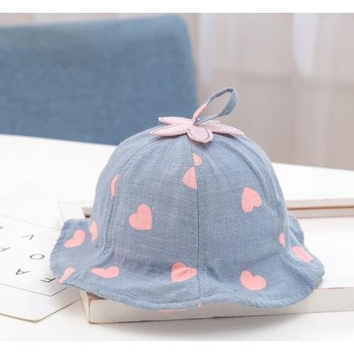 3-36 M Cute Cotton Baby Bucket Hat Round Beach Caps Boy Girl Sun Hat for kids 3-36 months match Clothes Summer Baby Girl Sun Hat