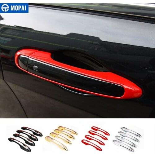 MOPAI Car Stickers for Jeep Cherokee 2014 Up ABS Car Door Handle Decoration Cover for Jeep Compass 2017 2018+ Car Accessories