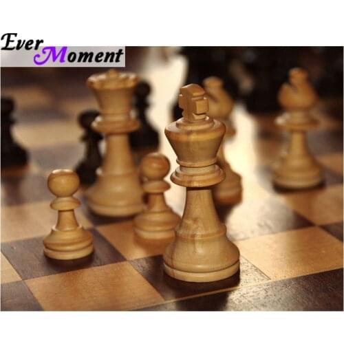 Ever Moment Diamond Painting Chess King Art Diamond Embroidery for Study Room Office Decoration Wall Painting ASF1002