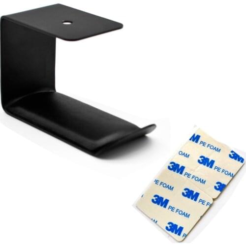 Headphones Stand Hanger Hook Aluminum Stick-On 3M Adhesive Under Desk Headsets Holder Mount for All Headphones (Black)