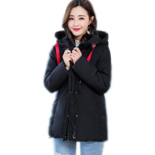 Women Winter Thicken Jackets 2018 New fashion Solid Hooded Down Jacket Female Loose Cotton-Padded Women Parkas Plus Size 5XLQ984