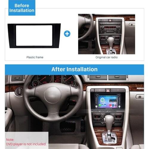 Seicane Double Din Car Radio Fascia Panel Face Plate Trim for 2000-2004 Audi A4 Installation Dash Mount Kit Car Stereo Fascia