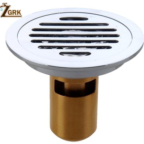 Anti Odor Floor Drain Chrome Linear Shower Drain Brass Round Floor Drain Cover Deodorant Floor Siphon Bathroom Accessories