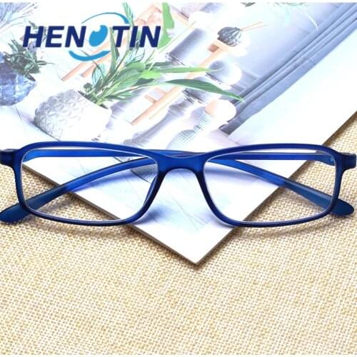 Henotin Stylish Rectangular Reading Glasses, Spring Hinge, Male and Female Readers Glasses, Diopter 0.5 1.75 2.0 3.0 4