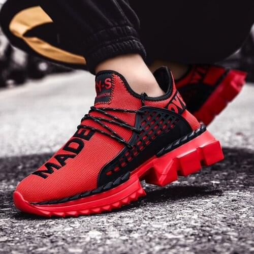 Unisex Autumn Air Mesh High Top Running Shoes Men Ankle Boots Male Chunky Height Increase Sport Shoes Athletic Male Sneakers