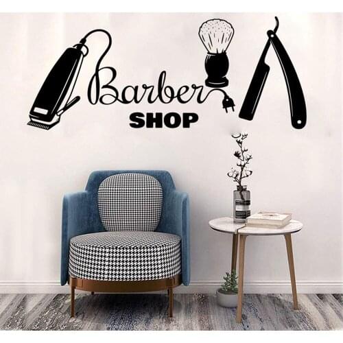 Beauty Barber Shop Haircut Salon Wall Decal Barbershop Sweet Hipster Man Salon Manicur Wall Sticker Man Cave Vinyl Decor