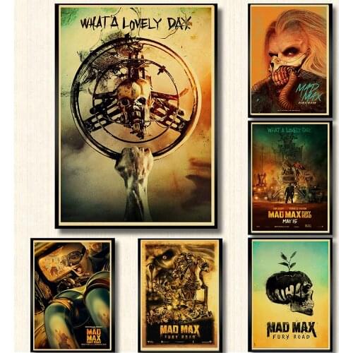 Mad Max movie Vintage Posters Retro Poster kraft Paper Prints Clear Image room Bar Home Art painting wall sticker