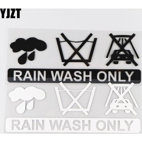YJZT 18.7×6.8CM RAIN WASH ONLY Car Sticker Vinyl Decal Accessories Cartoon Style Black/Silver 4C-0303