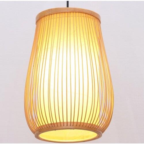 South Asian Bamboo Vase Dining Room Pendant Lamp Japanese Corridor Restaurant Pendant Lights Country Rustic Hallway Lamps