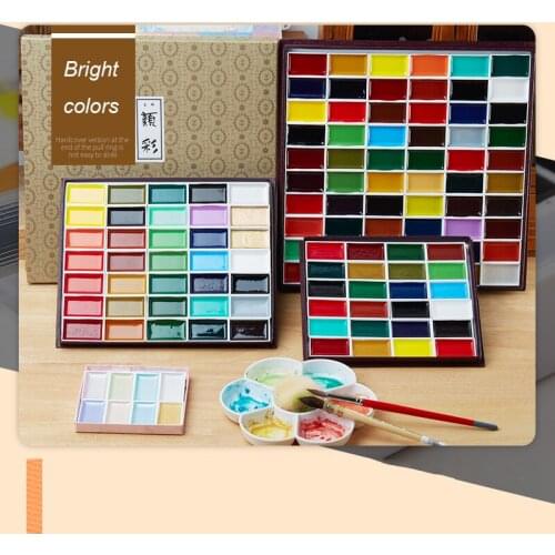 1set Japan Sakura Auspicious Solid Watercolor Pigmant 48/60 Colors Art Supplies Painting Supplies
