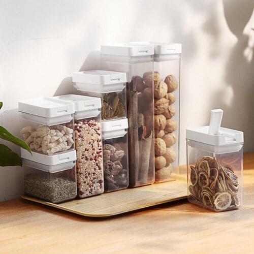 1PCS Airtight Food Storage Container Kitchen Pantry Square Cereal Organizer Bottle Kitchen Home Food Storage Box