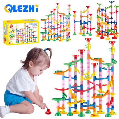 133 Pcs/Set Marble Tracks Preschool Educational Toys Baby Circuit Marble Race Run Maze Children Building Pipe Blocks Kids Gifts