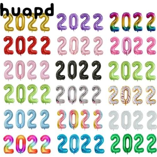 4pcs Navidad 2022 40inch aluminum foil balloons number balloons Christmas ornaments to celebrate 2022 Happy New Year Globos