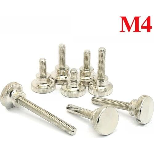 5/10/20Pcs GB834 M4 Carbon Steel Knurling Head Knurled Thumb Screw Hand Tighten Curtain Wall Glass Lock Screws
