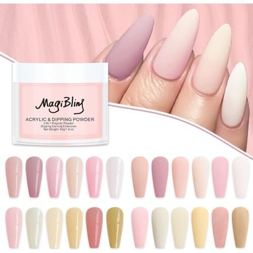 45g Nude Color Acrylic Powder Engraving 3D Pattern Dust Powders Nail Extension Tip Manicure Decor Professional Nail Art Supplies