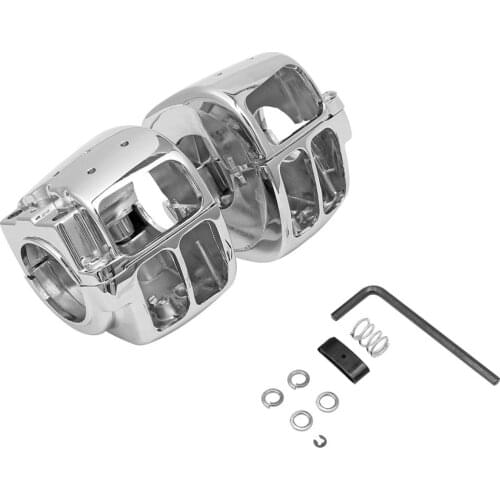 Motorcycle Aluminum Chrome Handlebar Switch Housing Cover For Harley Sportster Dyna Softail V-Rod 2002-2010