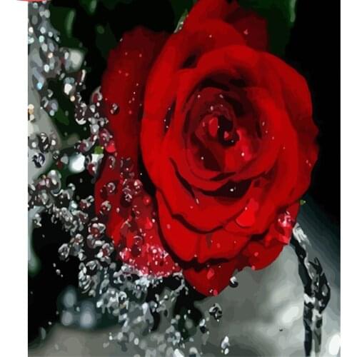 CraftArtGo Painting By Numbers Plant painting On Canvas HandPainted Gift Picture By Number Waterfall Kits Home Decoration