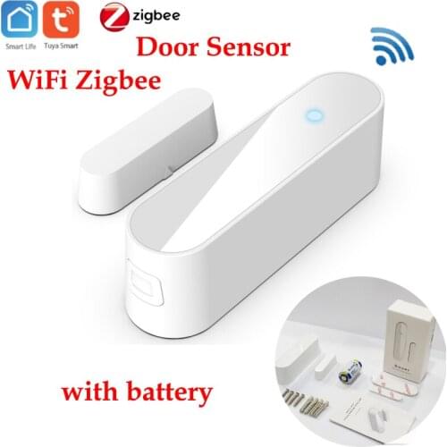 HOT 5/1 pcs tuya wifi zigbee door sensor smart home security window door drawer status detector smart life app remote monitoring