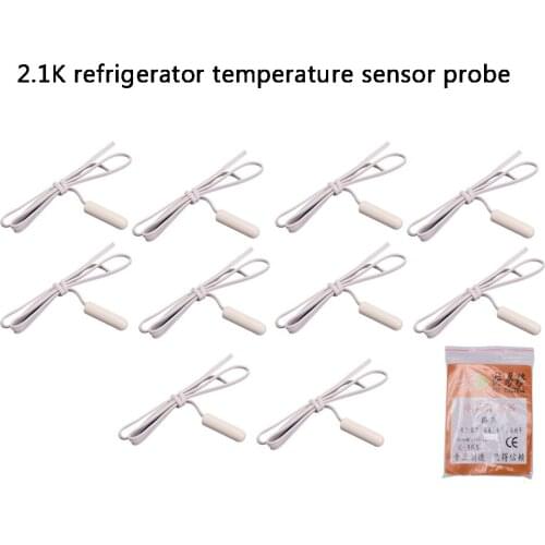 10PCS 2.1K refrigerator temperature sensor probe round head freezer fridge controller sensor ice box replacement parts
