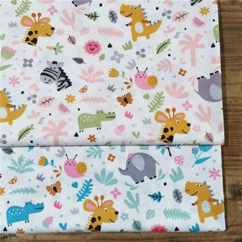 Kids Cartoon Cotton Quilting Fabric Sewing Upholstery Cotton Cloth For DIY Sewing Bed Sheet Dress Making Material