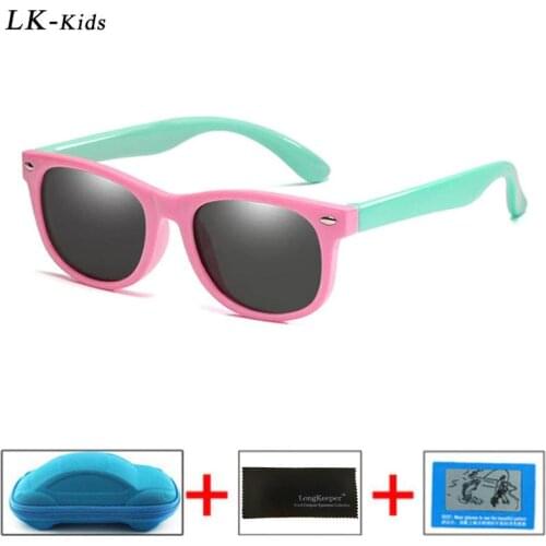 LongKeeper Kids Polarized Sunglasses Silicone Flexible Children Sun Glasses UV400 Fashion Boys Girls Baby Eyewear with Boxes