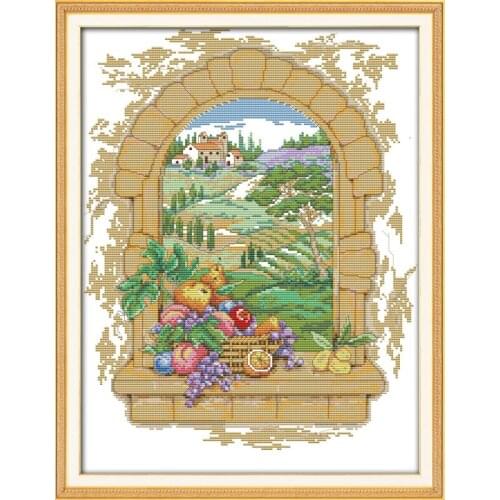 Everlasting Love A Street View (2) Chinese Cross Stitch Kits Ecological Cotton Stamped 11 14CT DIY New Year Decorations For Home