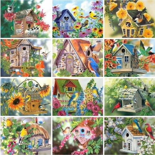 EverShine DIY Diamond Painting Bird Set Cross Stitch Kits Diamond Mosaic Full Square Drill Animal Sale House Picture Rhinestone