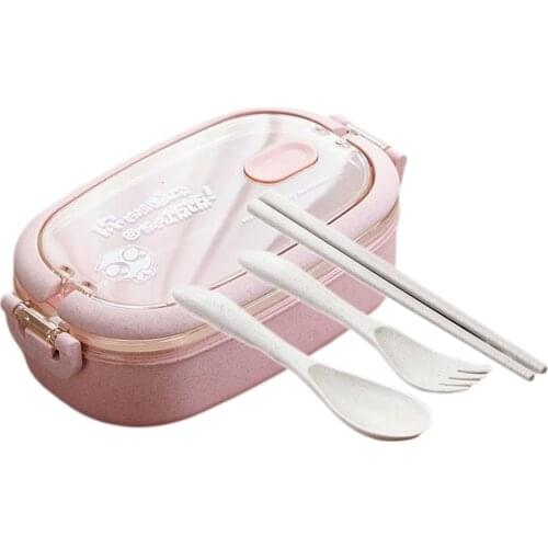 Leakproof Bento Lunch Box Food Container Snack Lunchbox Spoon Forks