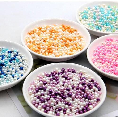 2/3/4/5mm No Holes Pearls Round Beads Acrylic Imitation Flatback Pearl Beads Diy for Jewelry Makingfor DIY Crafts Decoration 10g