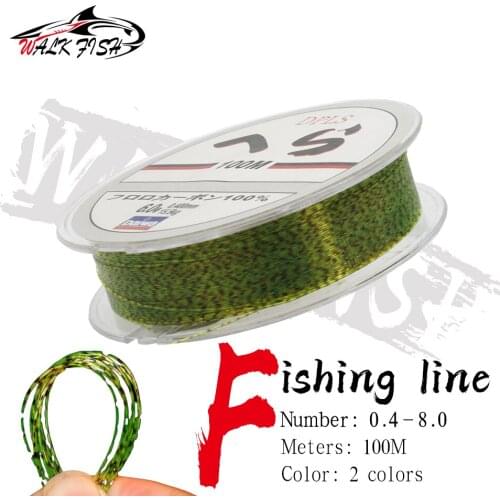 WALK FISH 100m Invisible Fishing Line Speckle Carp Fluorocarbon Line Super Strong Spotted Line Sinking Nylon Fly Fishing Line