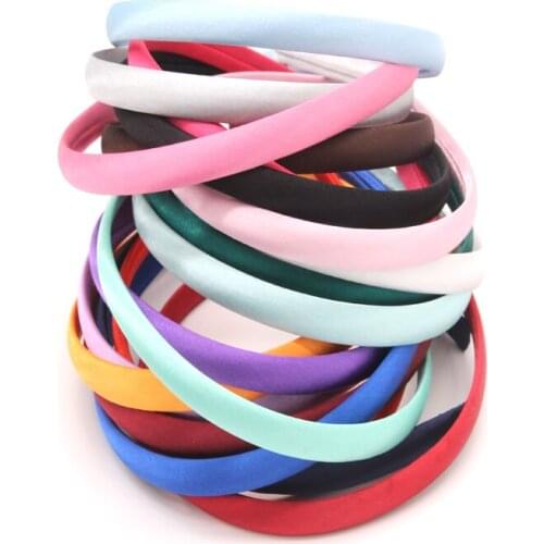 Fashion Girls Hair Accessories Candy Color Hairband Satin Headband Clothing Fabric Ribbon Cute Headdress 10Pcs/Lot New Headbands