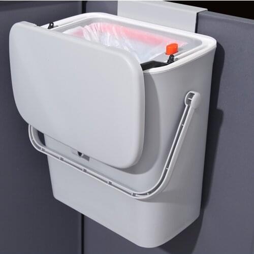 Wall-Mounted Kitchen Trash Can Dustbin Deodorant Garbage Rubbish Bin Toilet Bathroom Living Room Bedroom Paper Basket Waste Bin