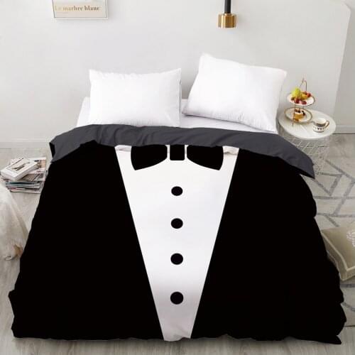 3D Duvet cover Quilt/Blanket/Comfortable Case Luxury Bedding 135 140x200 150x200 220x240 200x220 for Home Mr. Suit black